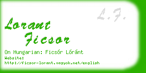 lorant ficsor business card