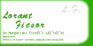 lorant ficsor business card